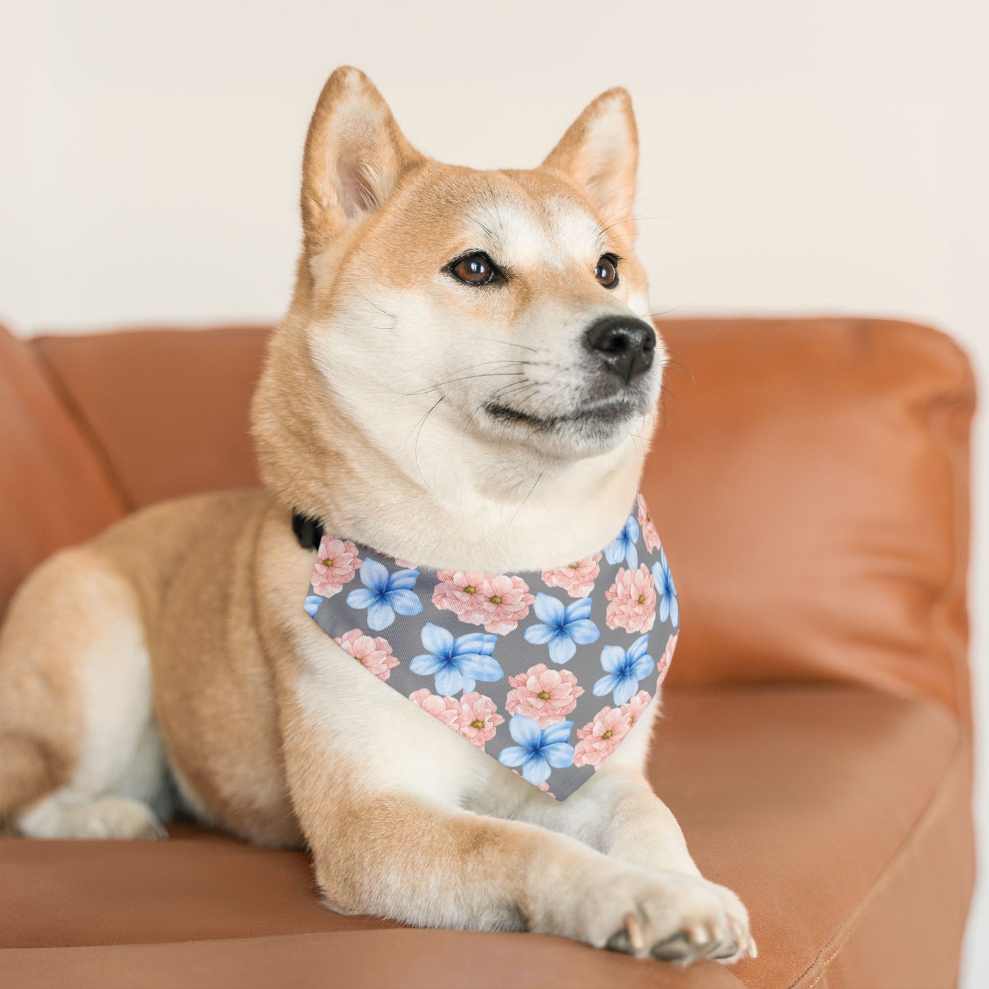 Blue Flower PetBandana Collar