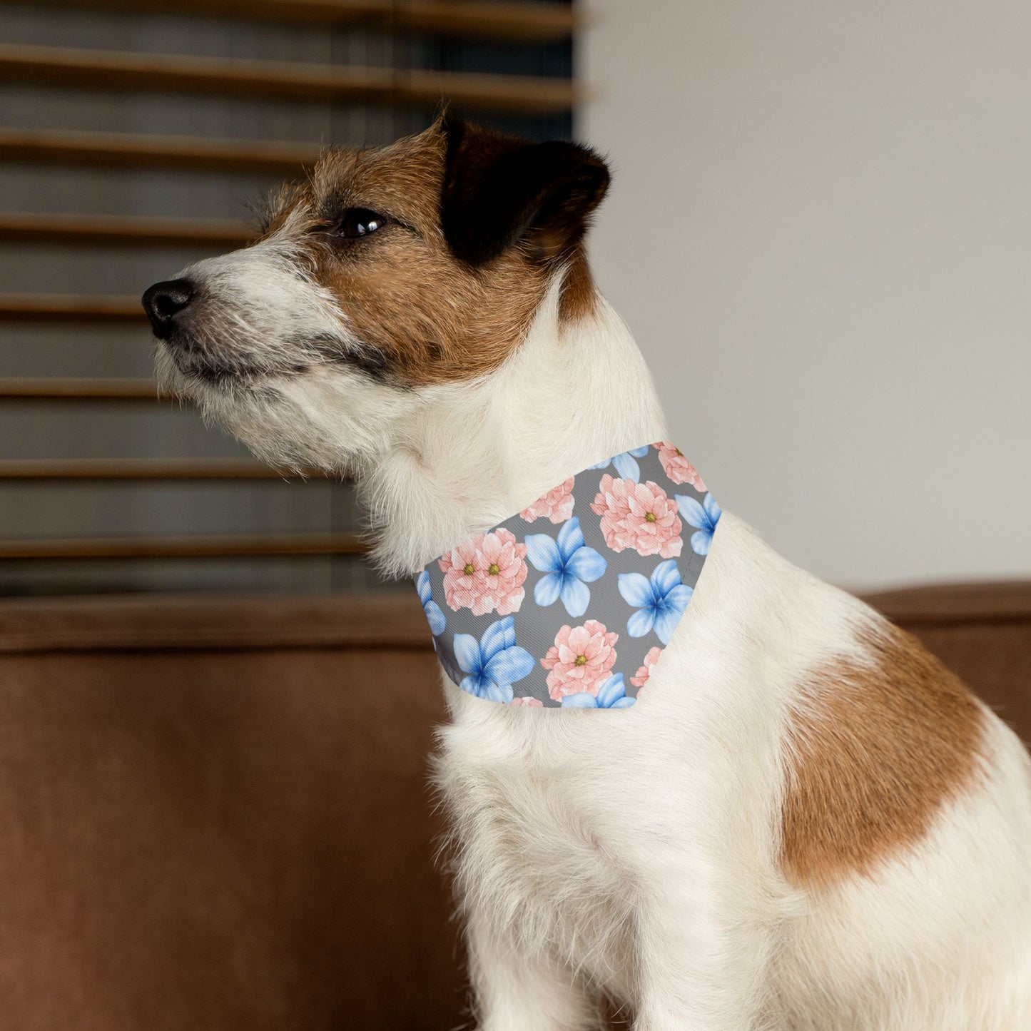 Blue Flower PetBandana Collar